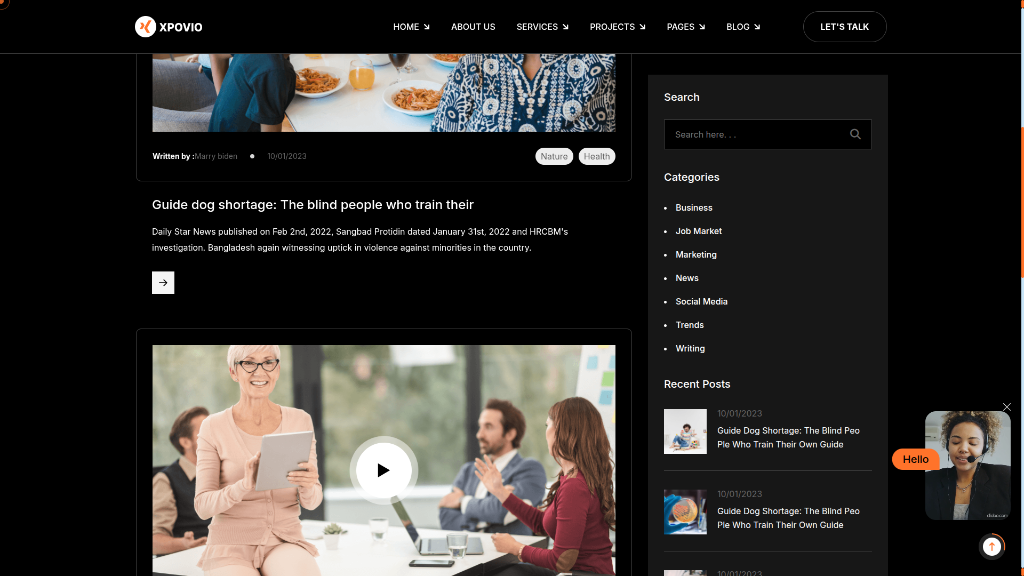 Blog & Floating Media Player
