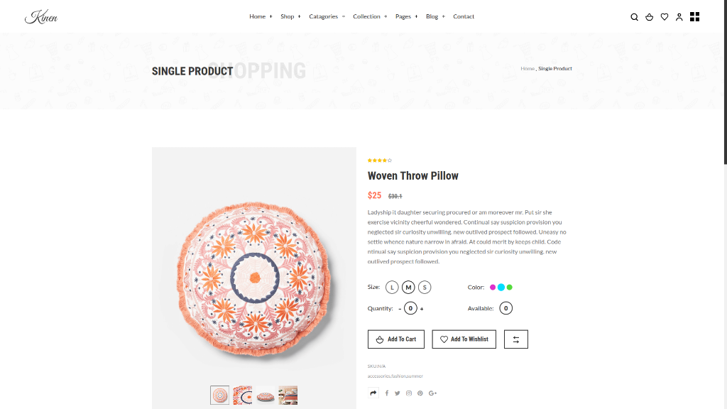Product Detail & Swatch Selector